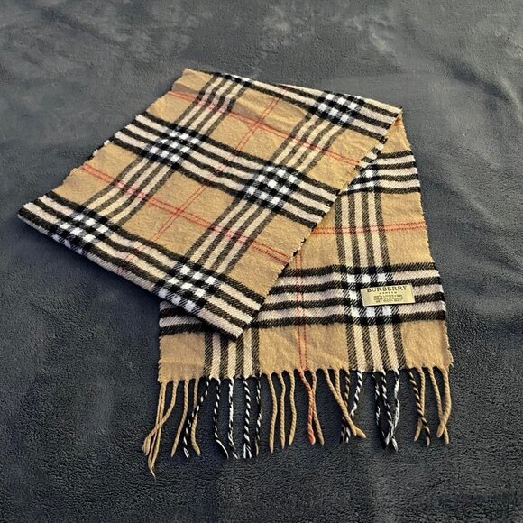 BURBERRY scarf beige nova check 100% lambswool authentic from London England - Picture 1 of 7